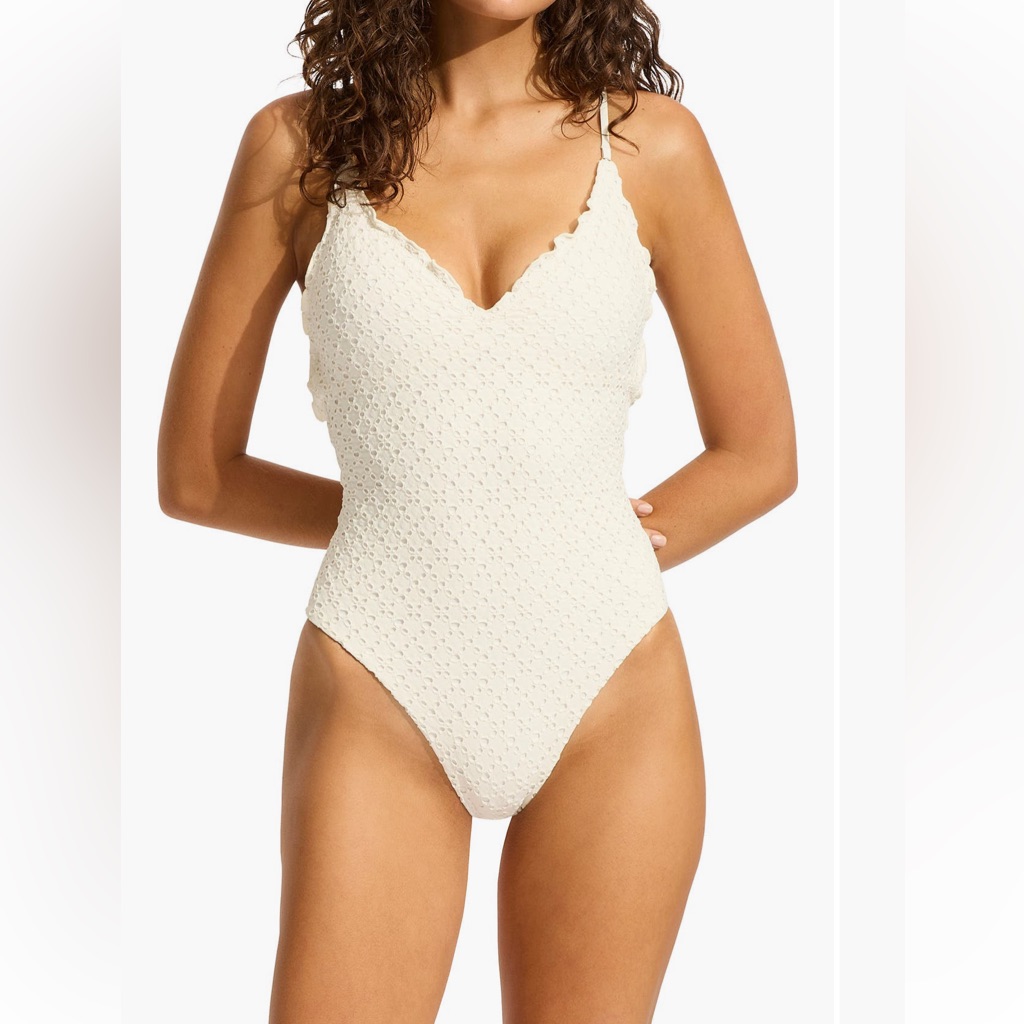 Seafolly Textured Cream Swimsuit